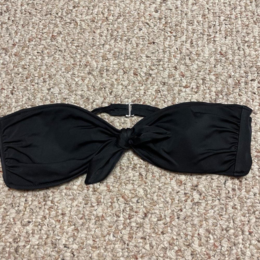 Victoria's Secret small black strapless bandeau bikini top